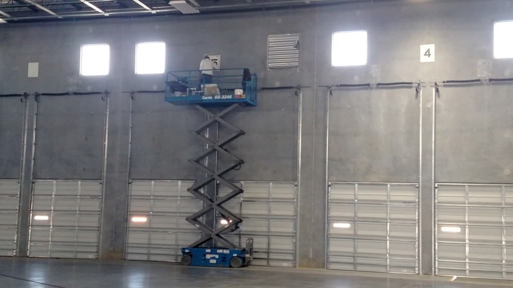 Steve putting up the finishing touches