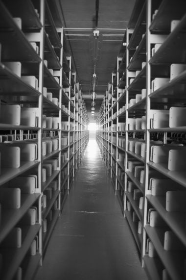 Interior of a factory with storage space