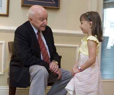 Joe Ruthven talking to girl