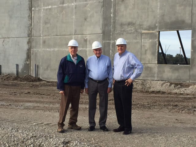 The Ruthvens wearing hard hats